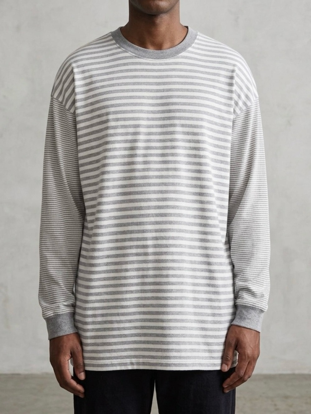 Urban Outfitters Gray and White Striped Top